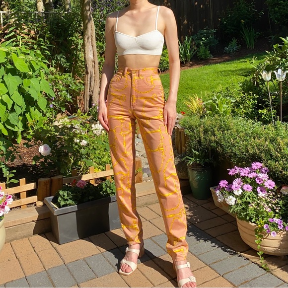 Vintage Gucci horsebit chain printed jeans - Picture 10 of 11